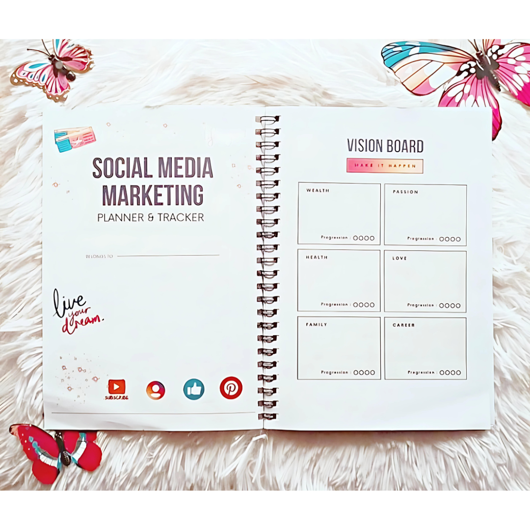 Social Media Planner (A5) Coloured - LoveNJoy Manifest